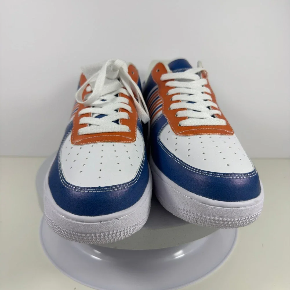 Windsor Mortgage‎ Sneakers Men 10 Blue Orange Stripe Lace Up Low Top